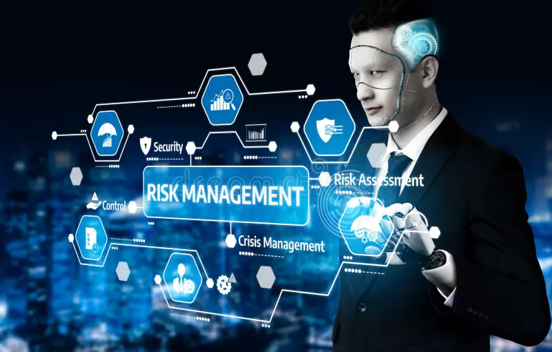 Abstract representation of data points connecting, symbolizing risk assessment and personalized solutions